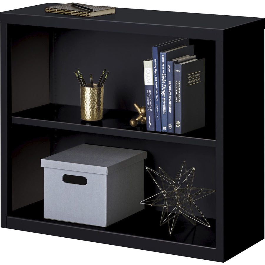 Image of Lorell Bookcase, 2-Shelf, Steel, 34-1/2"x12-5/8"x30", Black