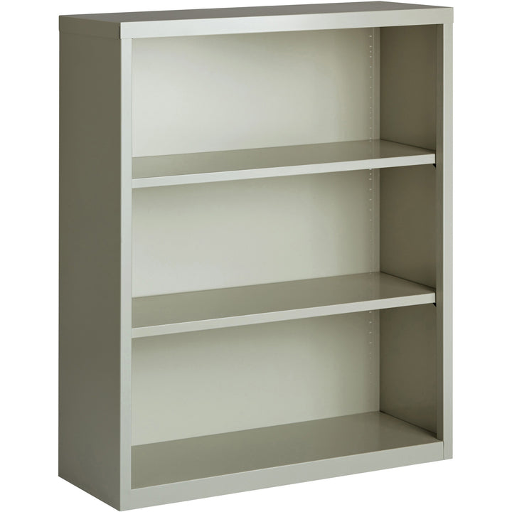 Image of Lorell Steel Bookcase, 3-Shelf, 34-1/2"x13"x42", Light Gray