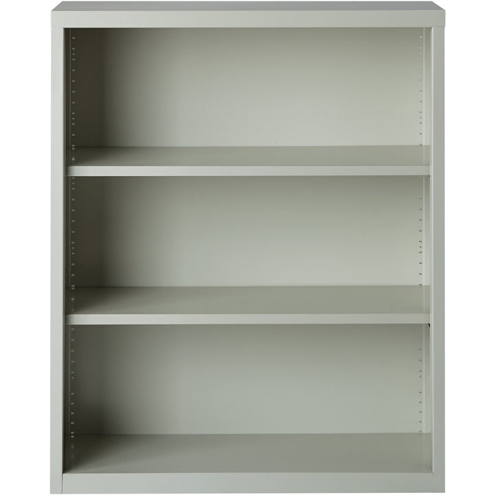 Image of Lorell Steel Bookcase, 3-Shelf, 34-1/2"x13"x42", Light Gray