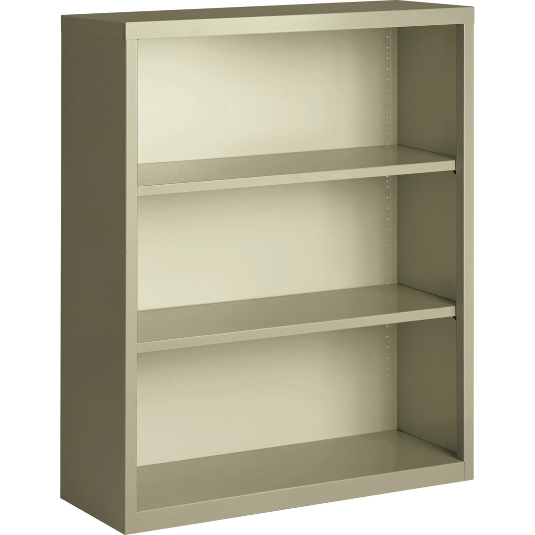 Image of Lorell Bookcase, Steel, 3-Shelf, 34-1/2"x13"x42", Putty