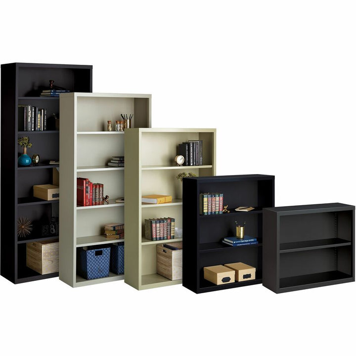 Image of Lorell Bookcase, 3-Shelf, Steel, 34-1/2"x12-5/8"x42", Black