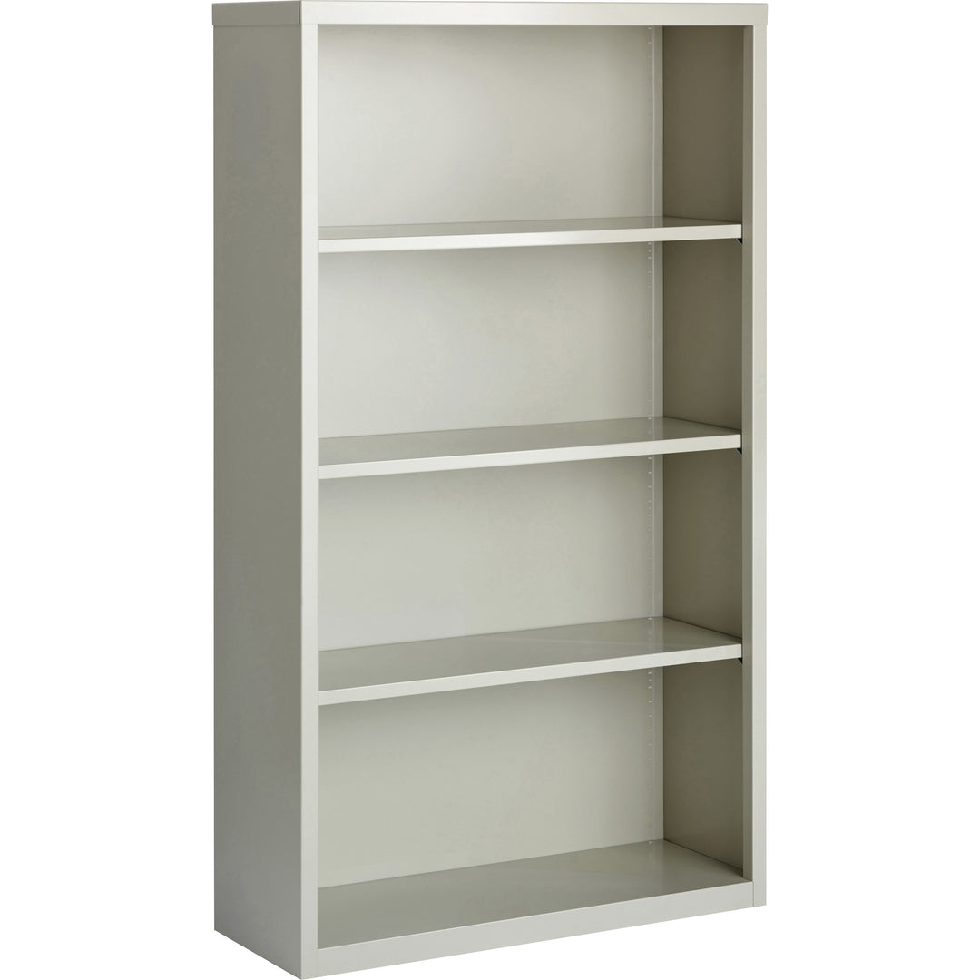 Image of Lorell Steel Bookcase, 4-Shelf, 34-1/2"x13"x60", Light Gray