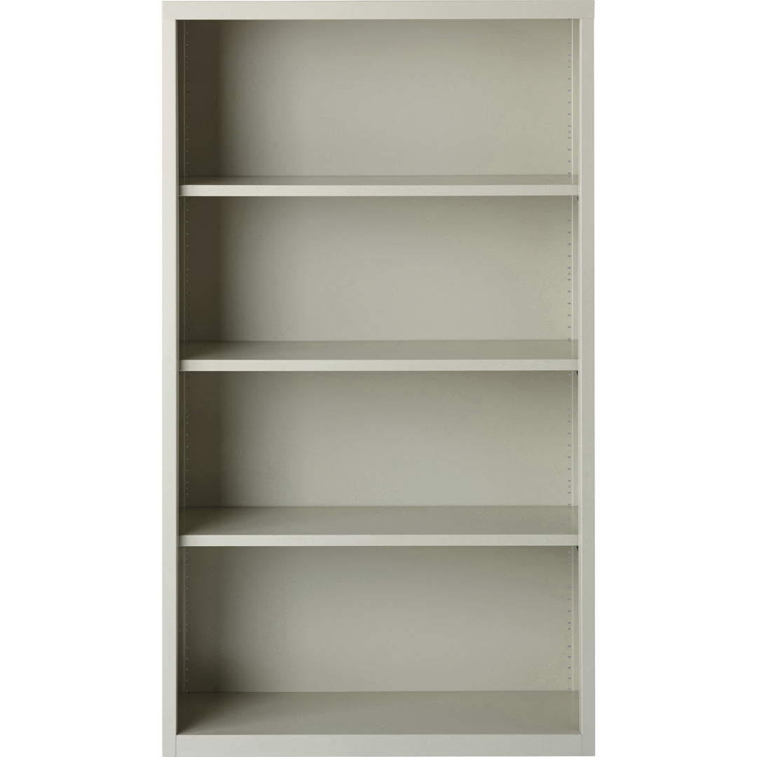 Image of Lorell Steel Bookcase, 4-Shelf, 34-1/2"x13"x60", Light Gray