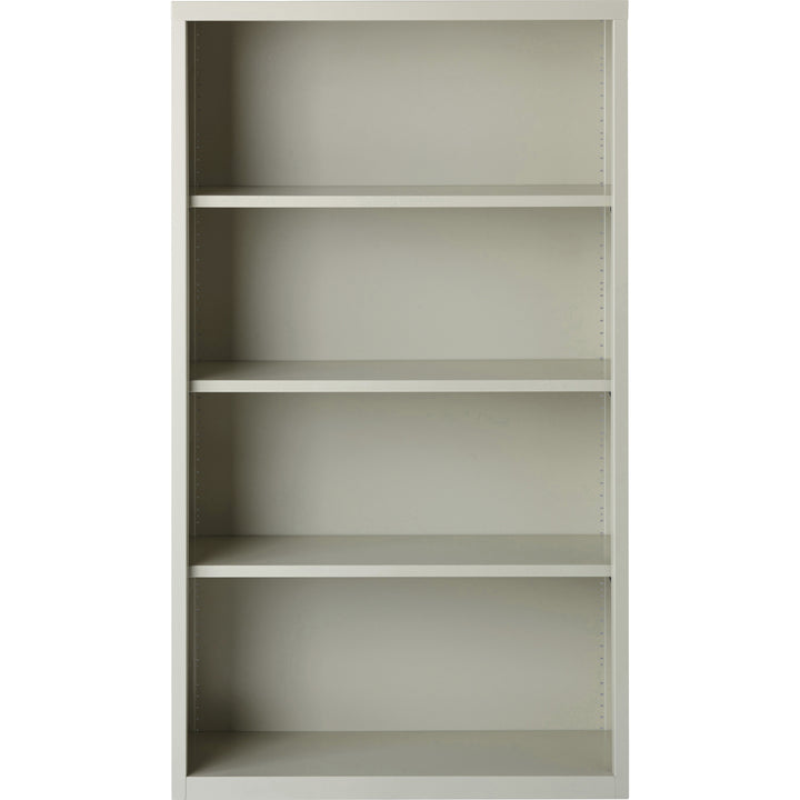 Image of Lorell Steel Bookcase, 4-Shelf, 34-1/2"x13"x60", Light Gray