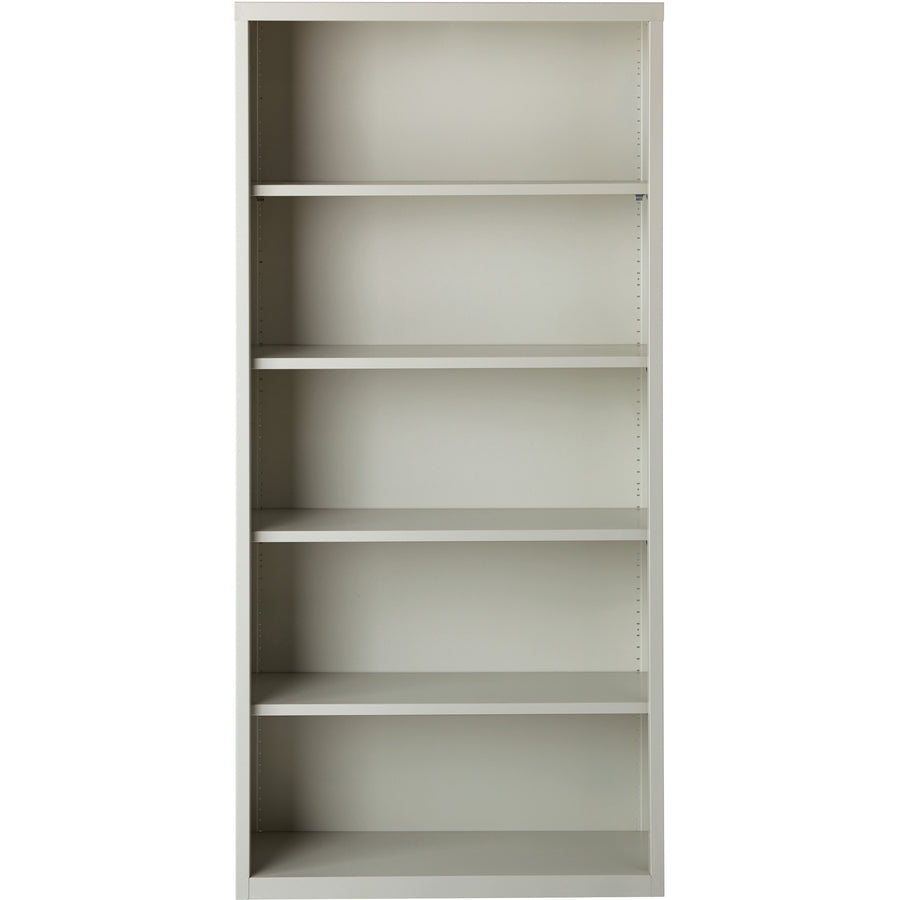 Image of Lorell Steel Bookcase, 5-Shelf, 34-1/2"x13"x72", Light Gray