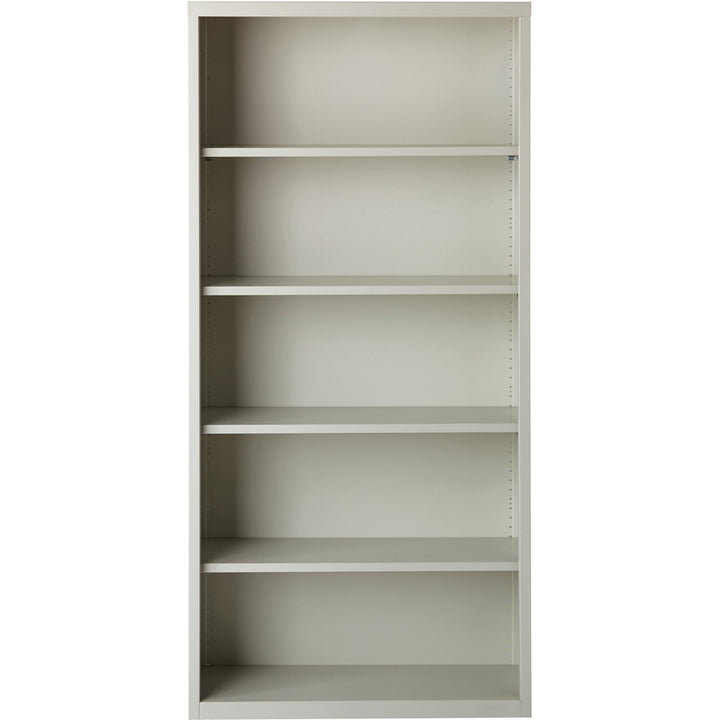 Image of Lorell Steel Bookcase, 5-Shelf, 34-1/2"x13"x72", Light Gray