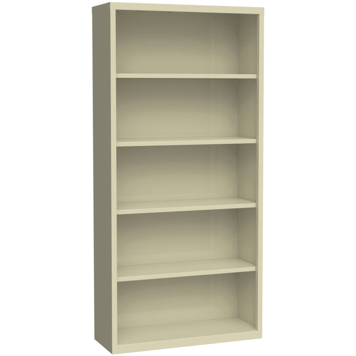 Image of Lorell Bookcase, Steel, 5-Shelf, 34-1/2"x13"x72", Putty