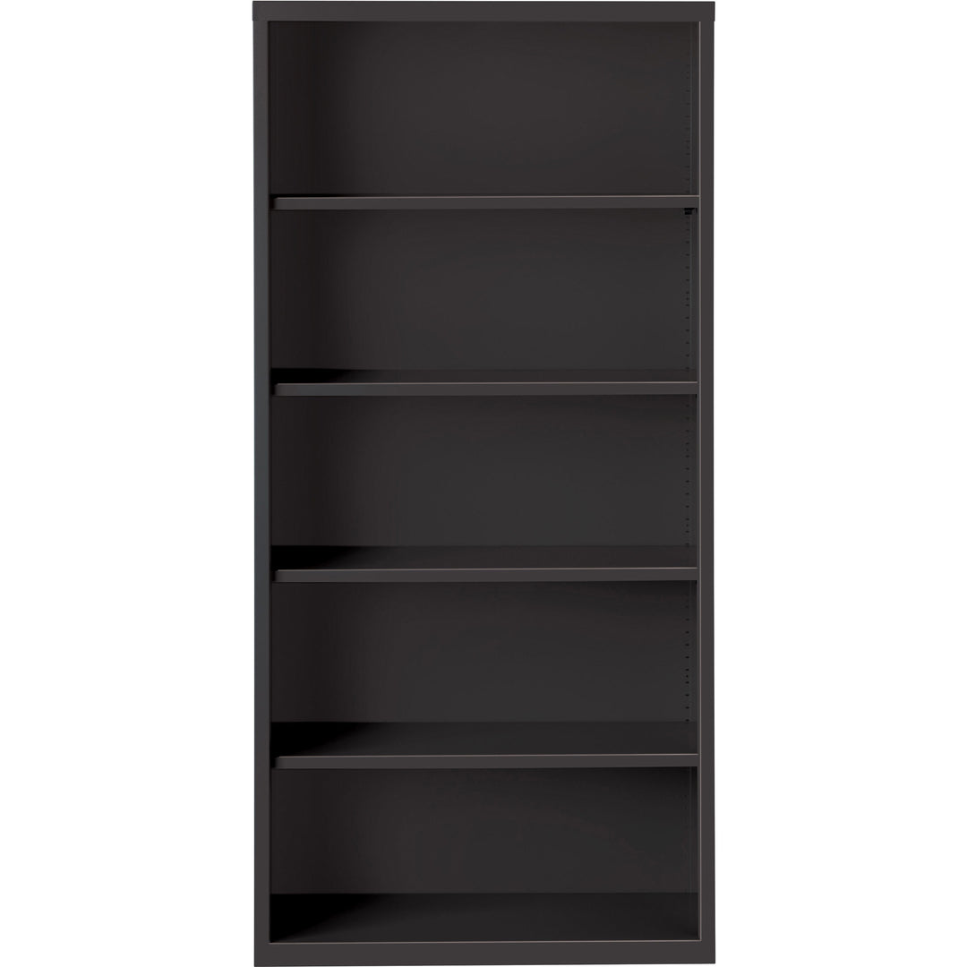 Image of Lorell Bookcase, 5-Shelf, Steel, 34-1/2"x12-5/8"x72", Black