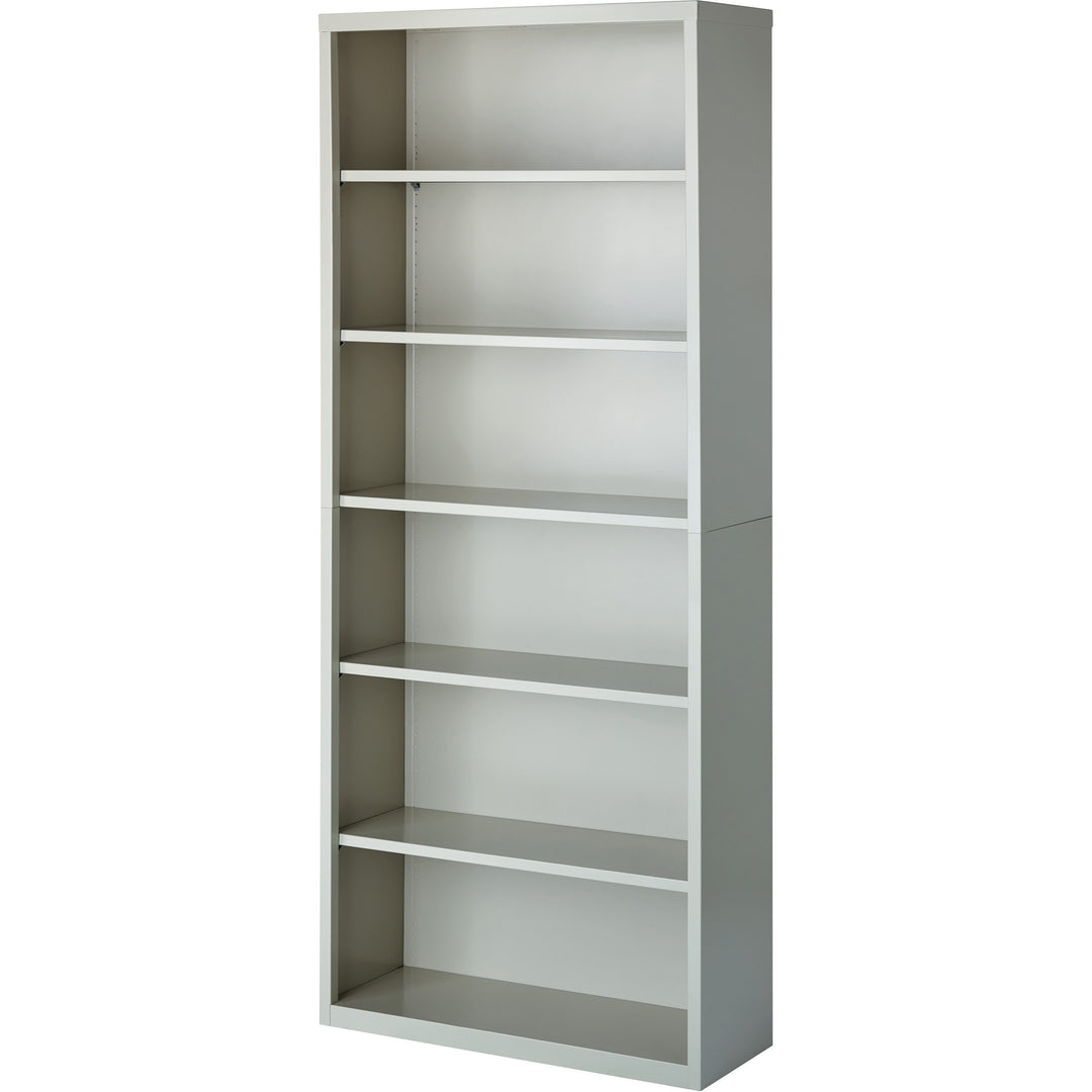 Image of Lorell Steel Bookcase, 6-Shelf, 34-1/2"x13"x82", Light Gray