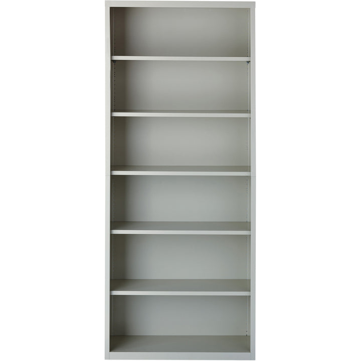 Image of Lorell Steel Bookcase, 6-Shelf, 34-1/2"x13"x82", Light Gray