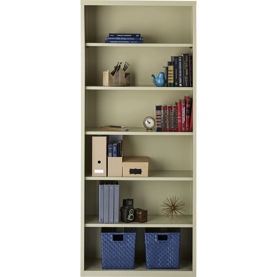 Image of Lorell Bookcase, Steel, 6-Shelf, 34-1/2"x13"x82", Putty