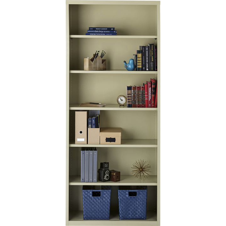 Image of Lorell Bookcase, Steel, 6-Shelf, 34-1/2"x13"x82", Putty
