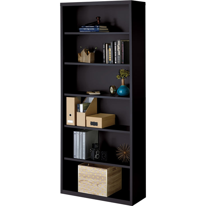 Image of Lorell Bookcase, 6-Shelf, Steel, 34-1/2"x12-5/8"x82", Black
