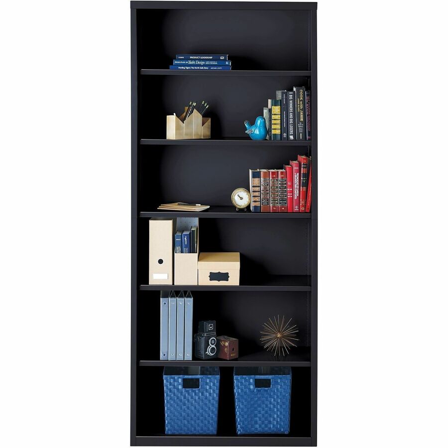 Image of Lorell Bookcase, 6-Shelf, Steel, 34-1/2"x12-5/8"x82", Black