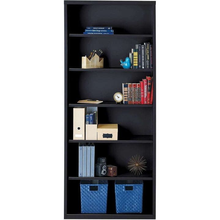 Image of Lorell Bookcase, 6-Shelf, Steel, 34-1/2"x12-5/8"x82", Black