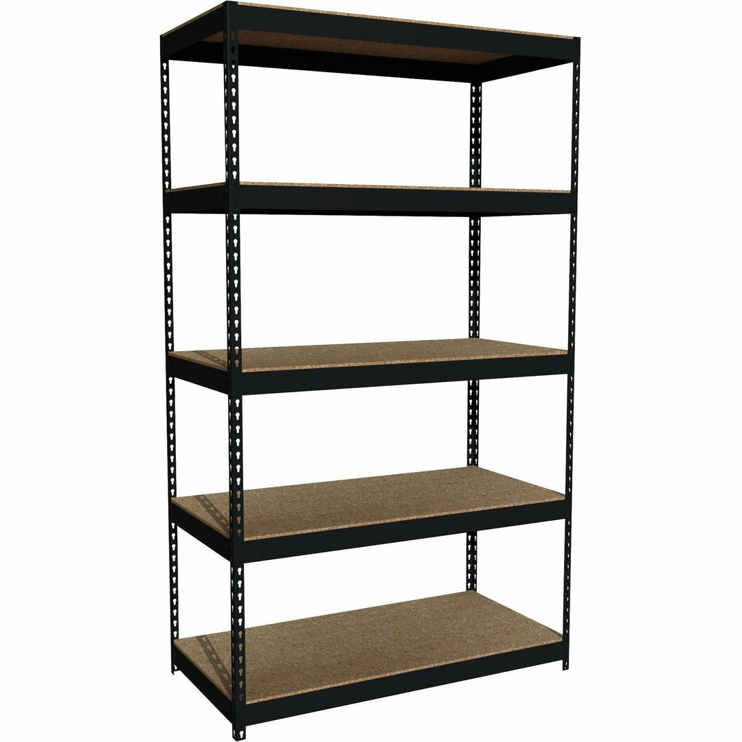 Image of Lorell Shelving, Riveted Steel, 3800 lb Cap, 48"x24"x84", Black