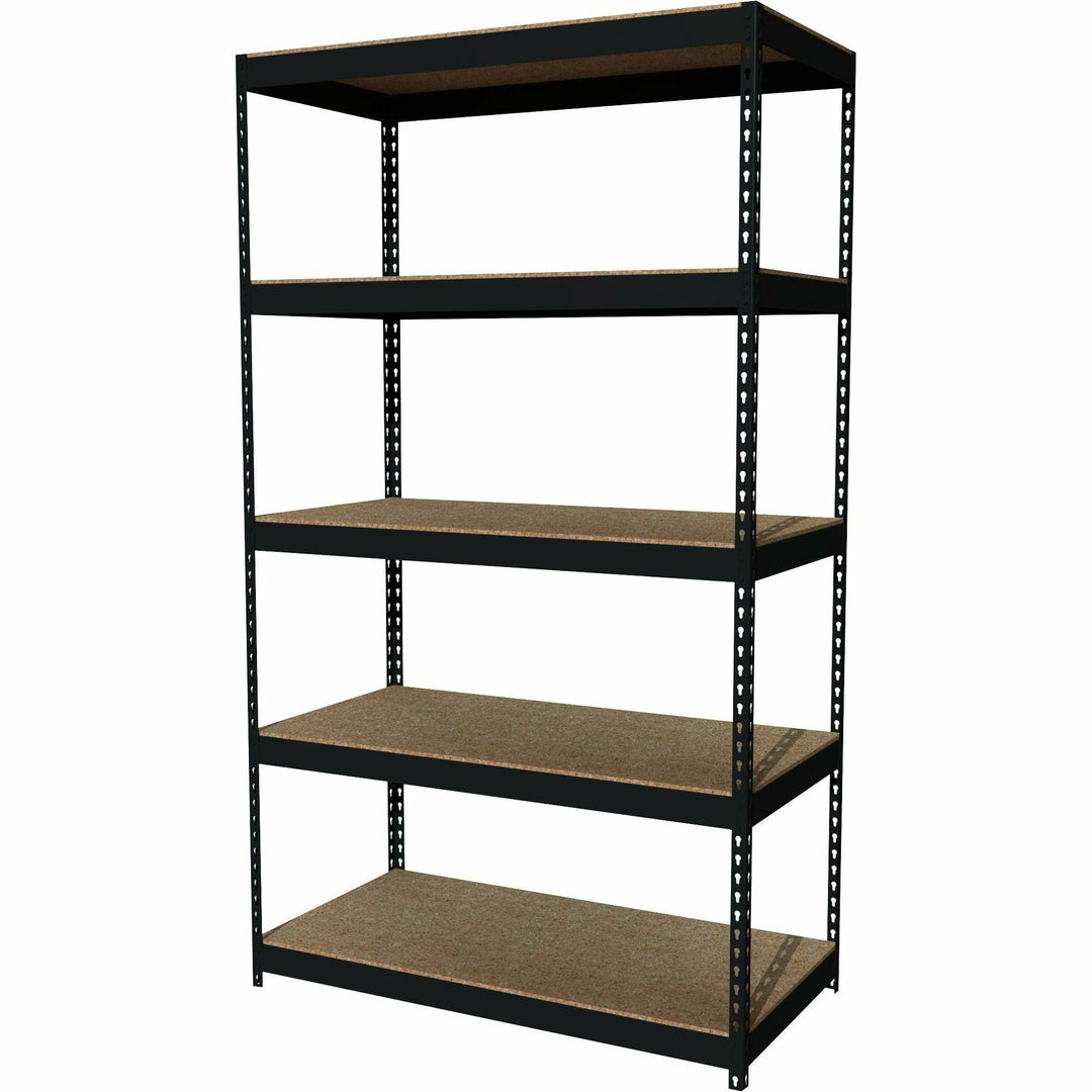 Image of Lorell Shelving, Riveted Steel, 3800 lb Cap, 48"x24"x84", Black