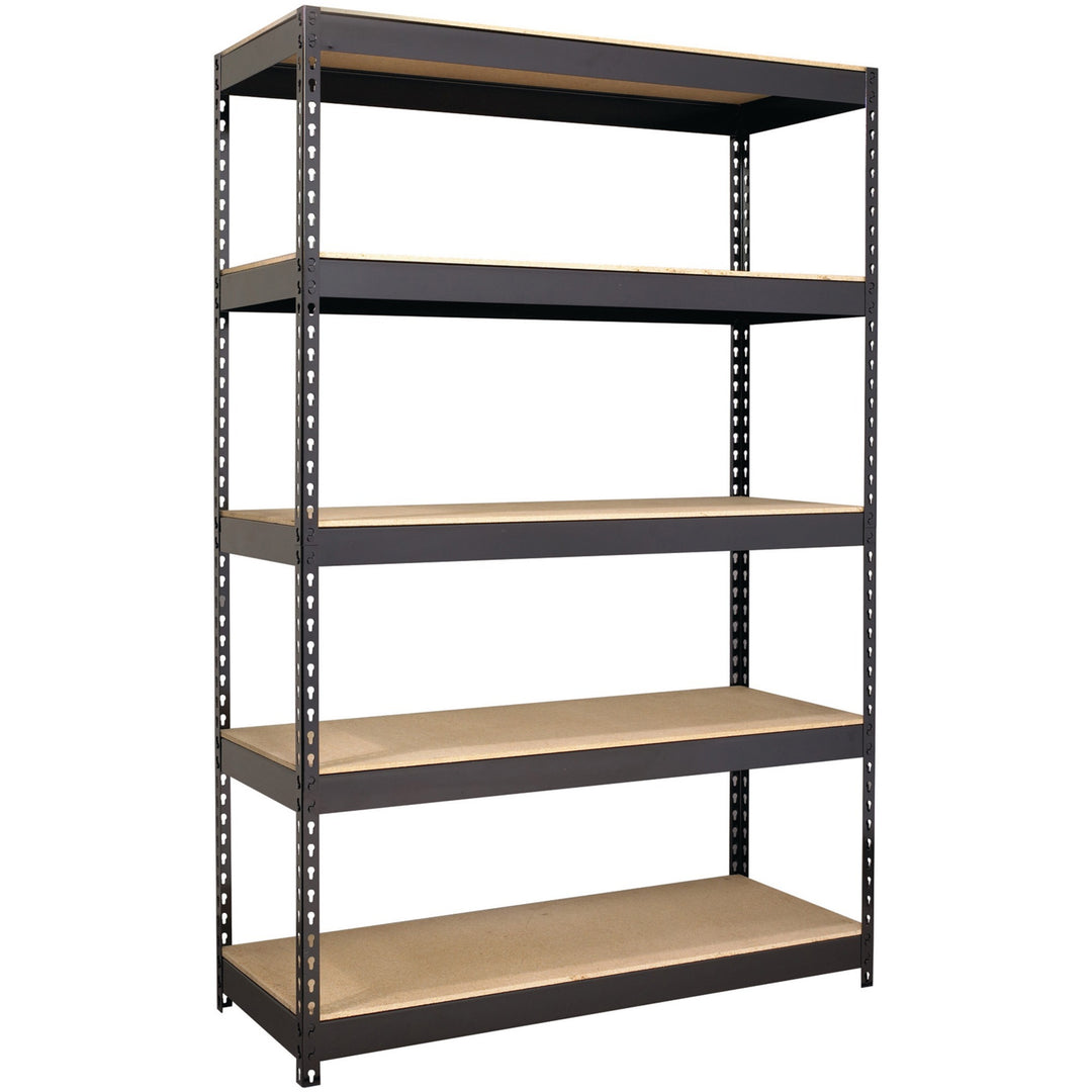 Image of Lorell Shelving, Riveted Steel, 3800 lb Cap, 48"x18"x72", Black