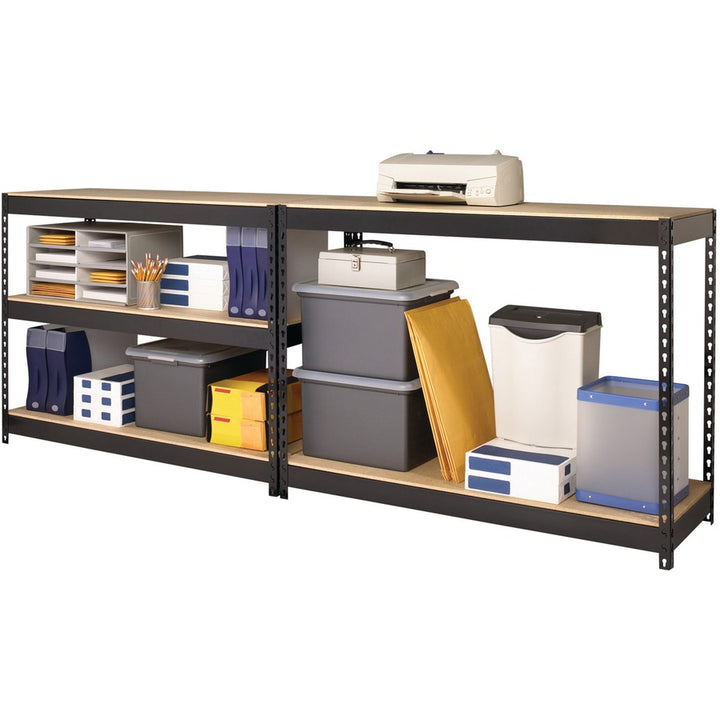 Image of Lorell Shelving, Riveted Steel, 3800 lb Cap, 48"x18"x72", Black