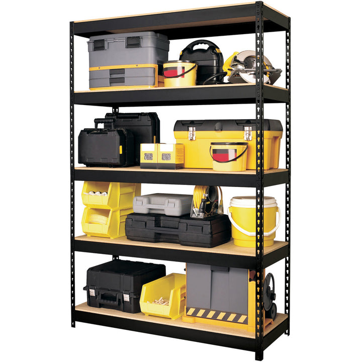 Image of Lorell Shelving, Riveted Steel, 3800 lb Cap, 48"x18"x72", Black