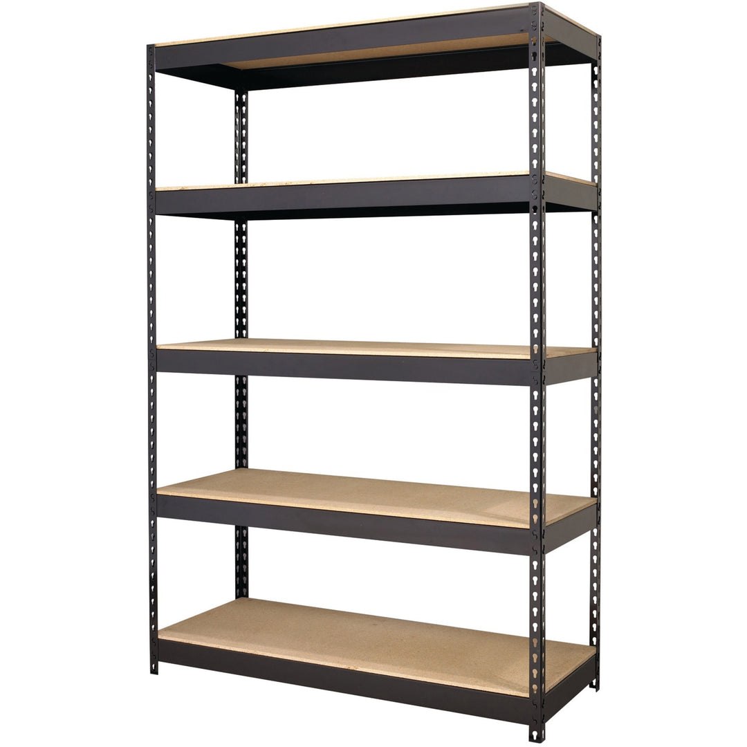 Image of Lorell Shelving, Riveted Steel, 3800 lb Cap, 48"x18"x72", Black