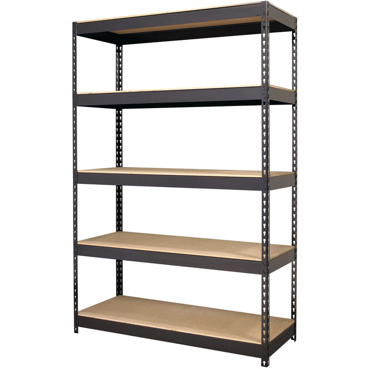 Image of Lorell Shelving, Riveted Steel, 3800 lb Cap, 48"x18"x72", Black