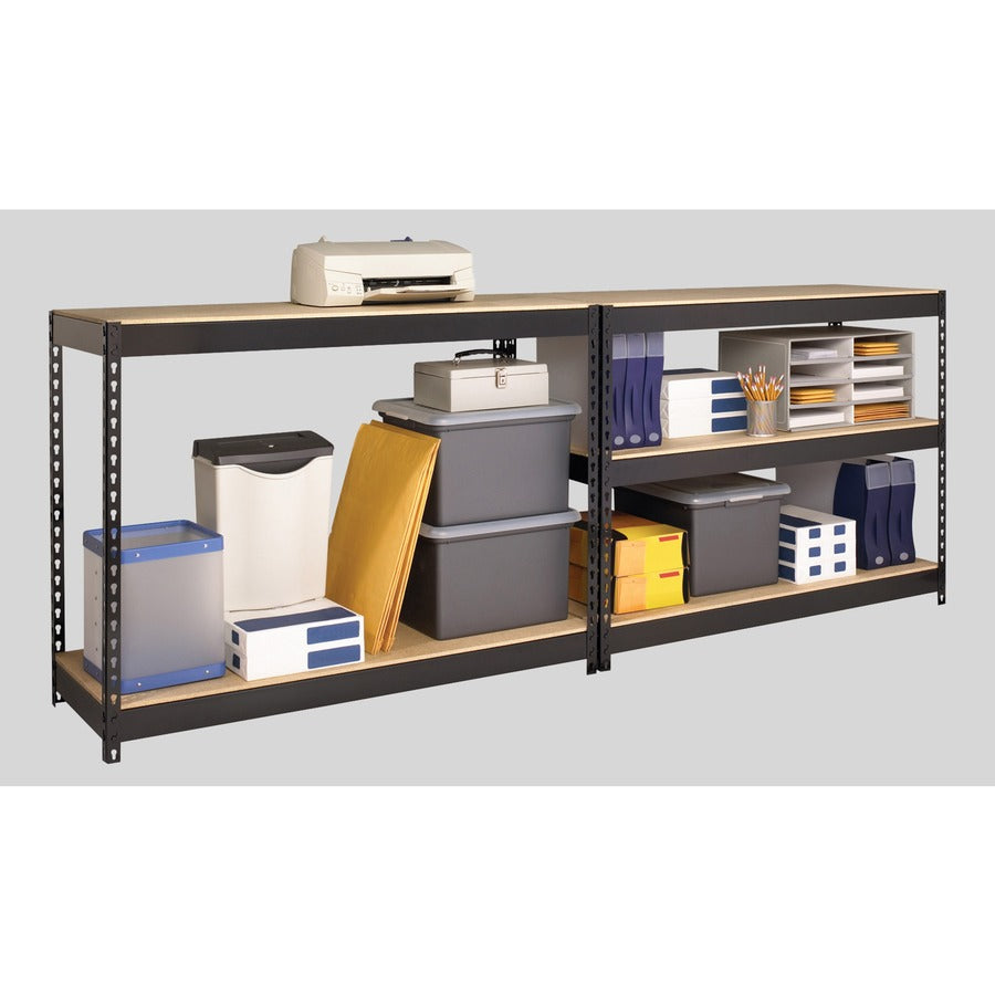 Image of Lorell Shelving, Riveted Steel, 3800 lb Cap, 48"x18"x72", Black