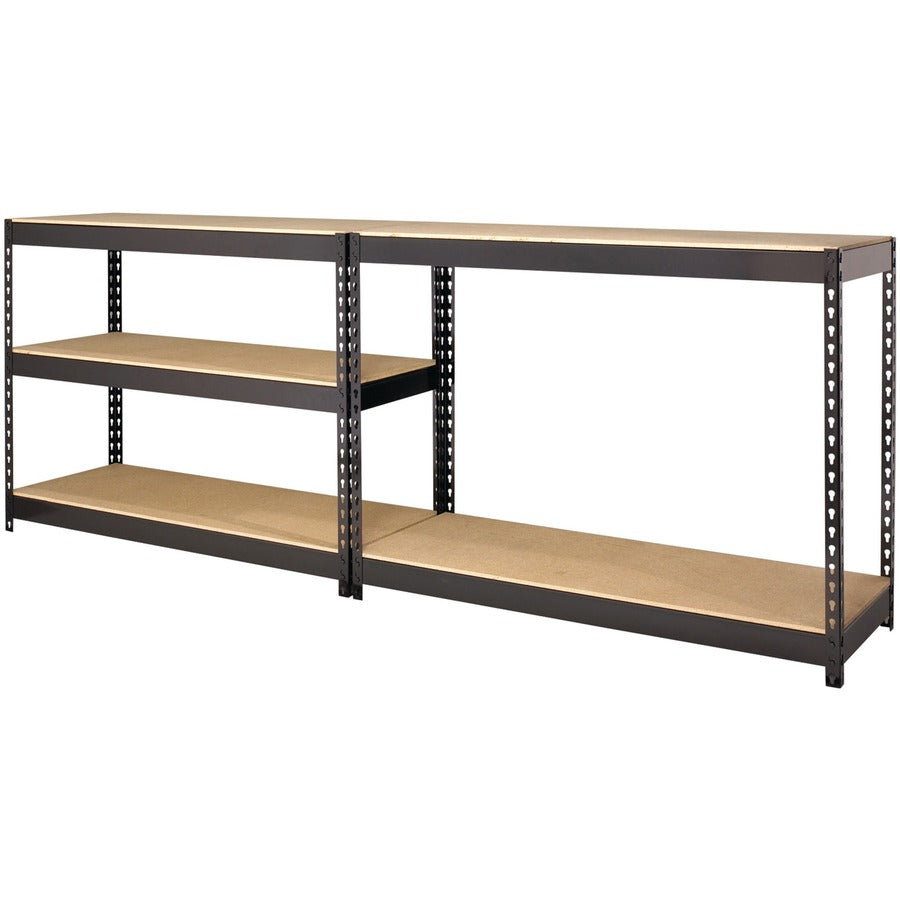 Image of Lorell Shelving, Riveted Steel, 3800 lb Cap, 48"x18"x72", Black