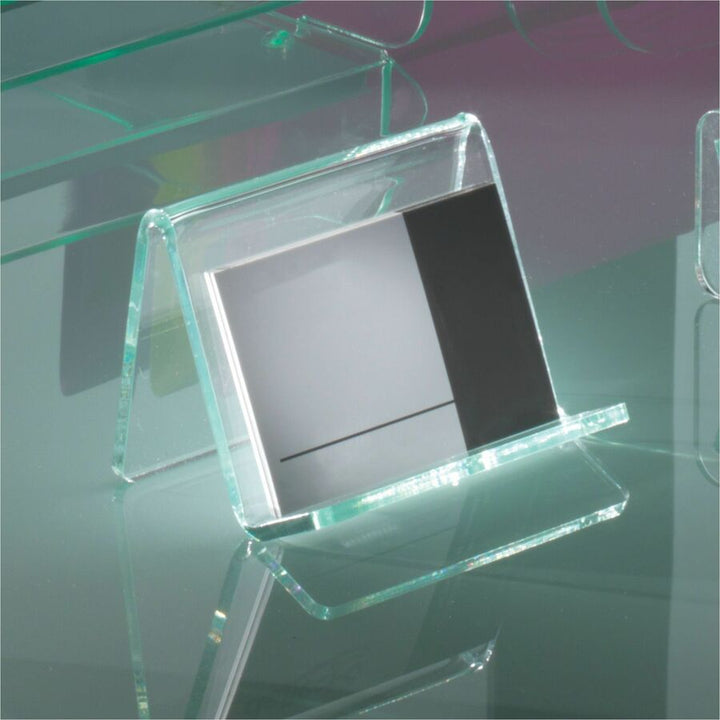 Image of Lorell Business Card Holder, 3-1/4"x3"x2-5/8", Clear/Green