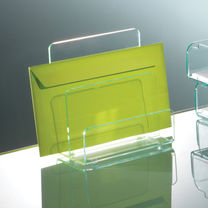 Image of Lorell Mini Paper Sorter, 6"x3-1/2"x6-1/2", Clear/Green