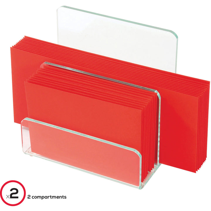 Image of Lorell Mini Paper Sorter, 6"x3-1/2"x6-1/2", Clear/Green