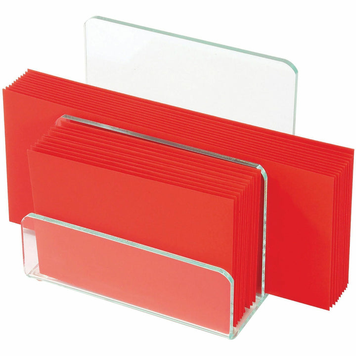 Image of Lorell Mini Paper Sorter, 6"x3-1/2"x6-1/2", Clear/Green