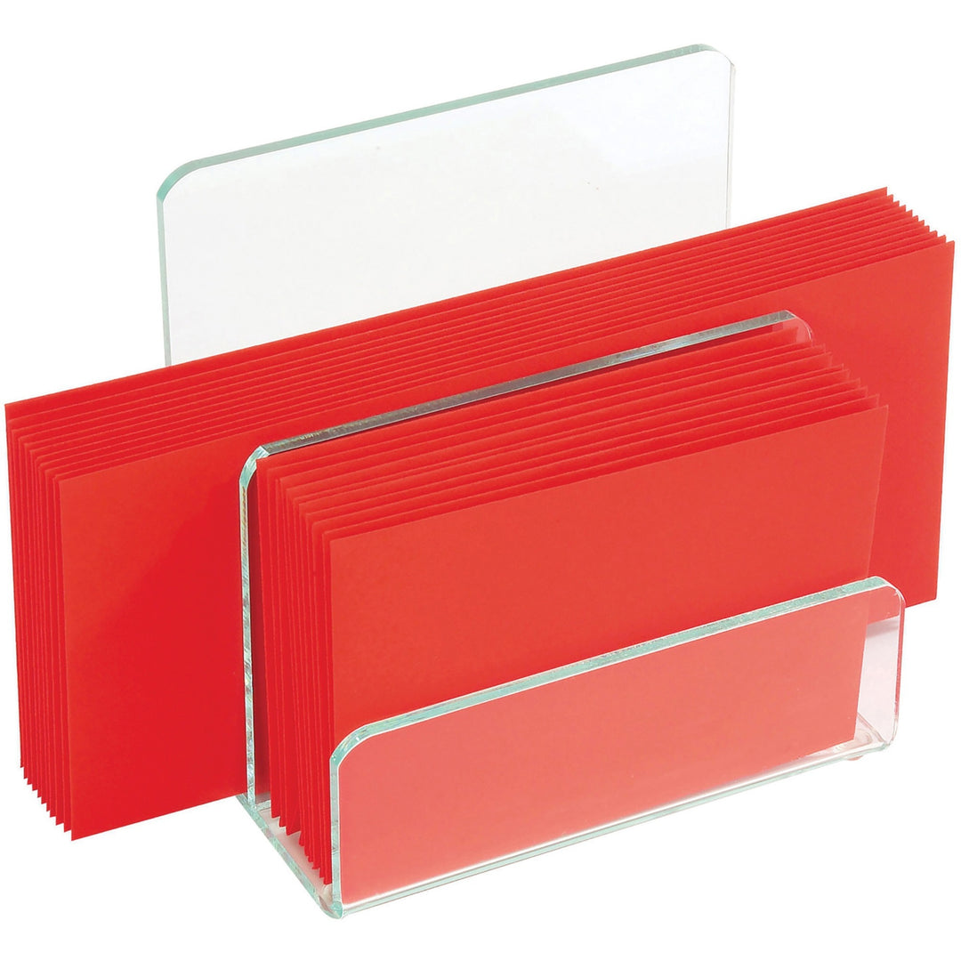 Image of Lorell Mini Paper Sorter, 6"x3-1/2"x6-1/2", Clear/Green