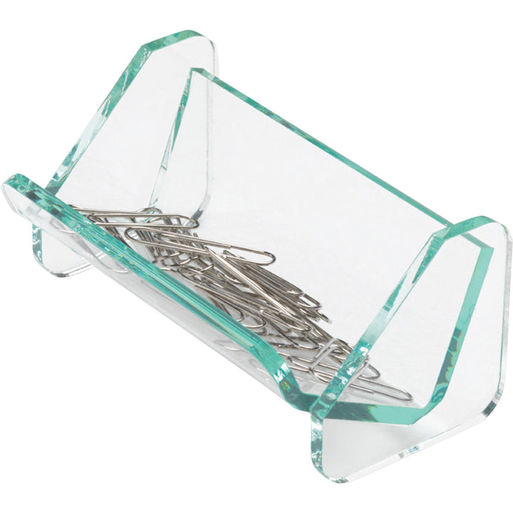 Image of Lorell Paper Clip Holder, 3-7/8"x2-1/2"x1-7/8", Clear/Green