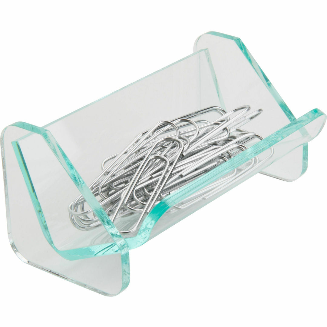 Image of Lorell Paper Clip Holder, 3-7/8"x2-1/2"x1-7/8", Clear/Green