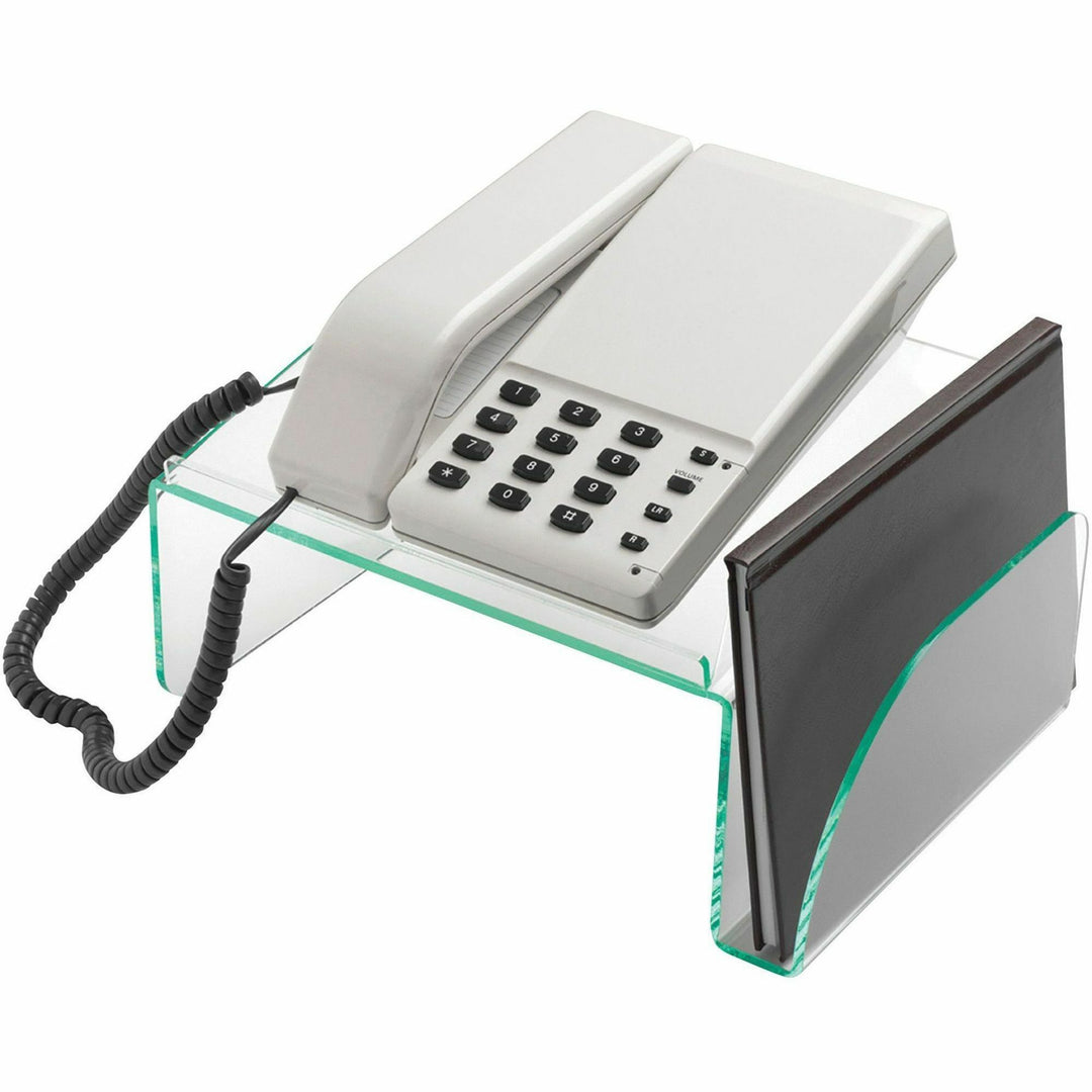 Image of Lorell Phone Stand, 11"x10"x5-1/2", Clear/Green