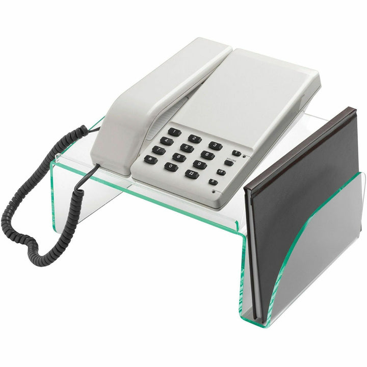 Image of Lorell Phone Stand, 11"x10"x5-1/2", Clear/Green