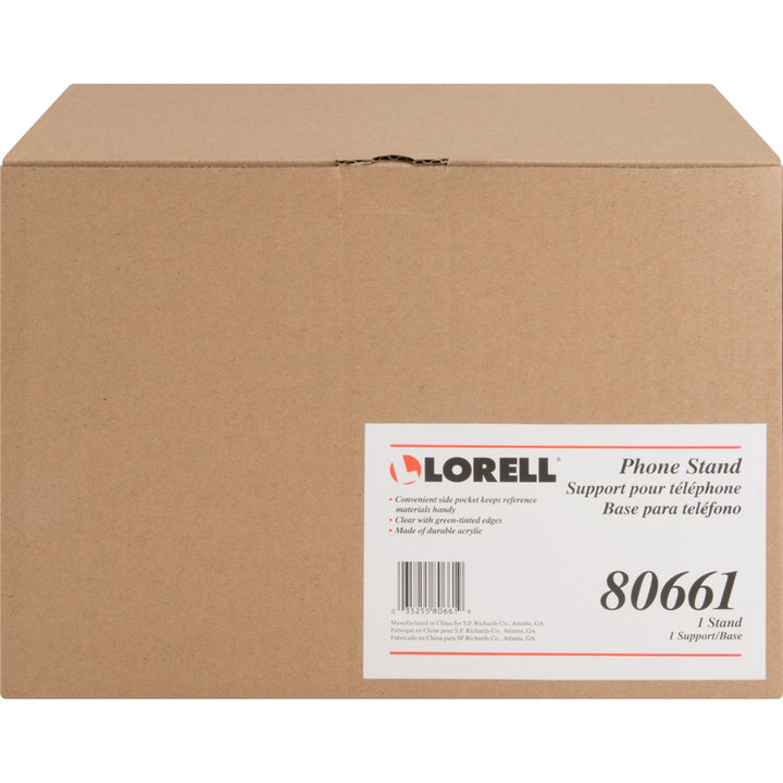 Image of Lorell Phone Stand, 11"x10"x5-1/2", Clear/Green