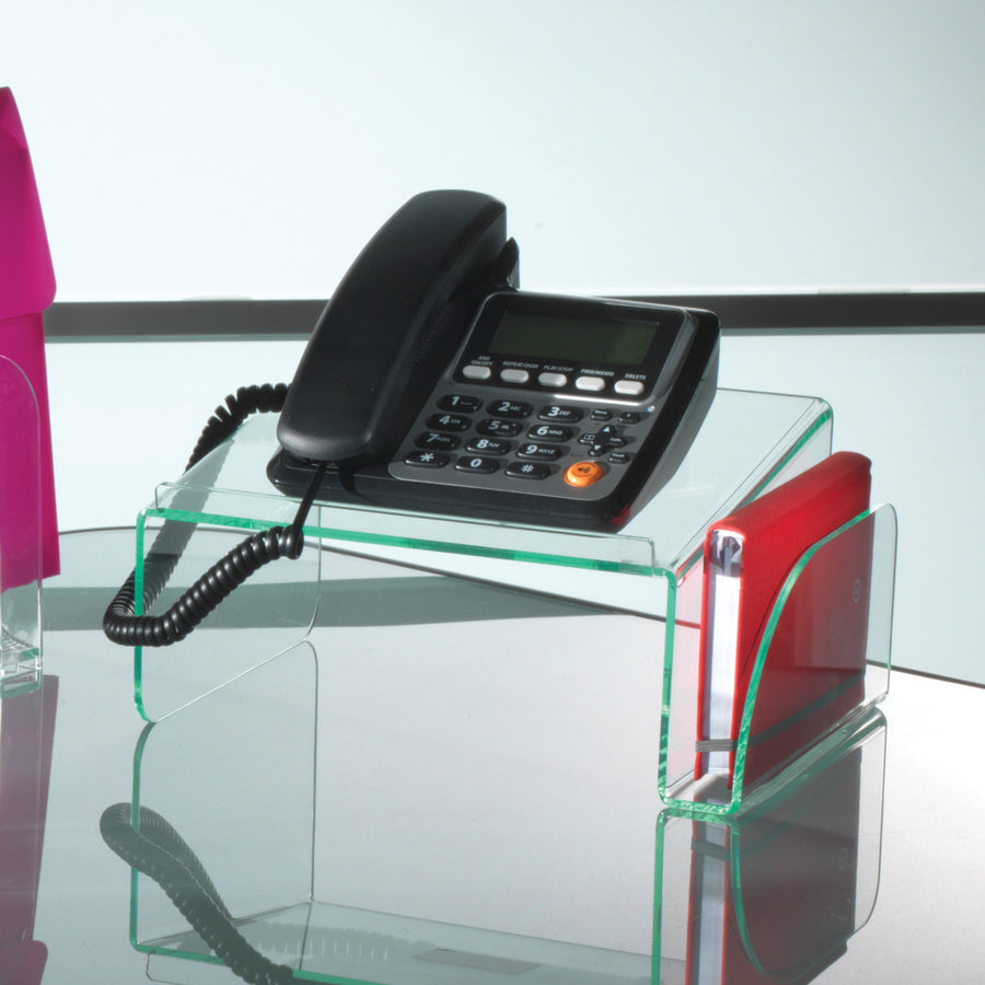 Image of Lorell Phone Stand, 11"x10"x5-1/2", Clear/Green