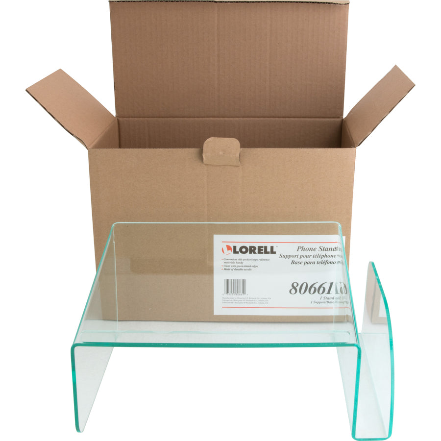 Image of Lorell Phone Stand, 11"x10"x5-1/2", Clear/Green