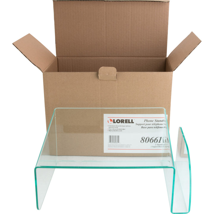 Image of Lorell Phone Stand, 11"x10"x5-1/2", Clear/Green