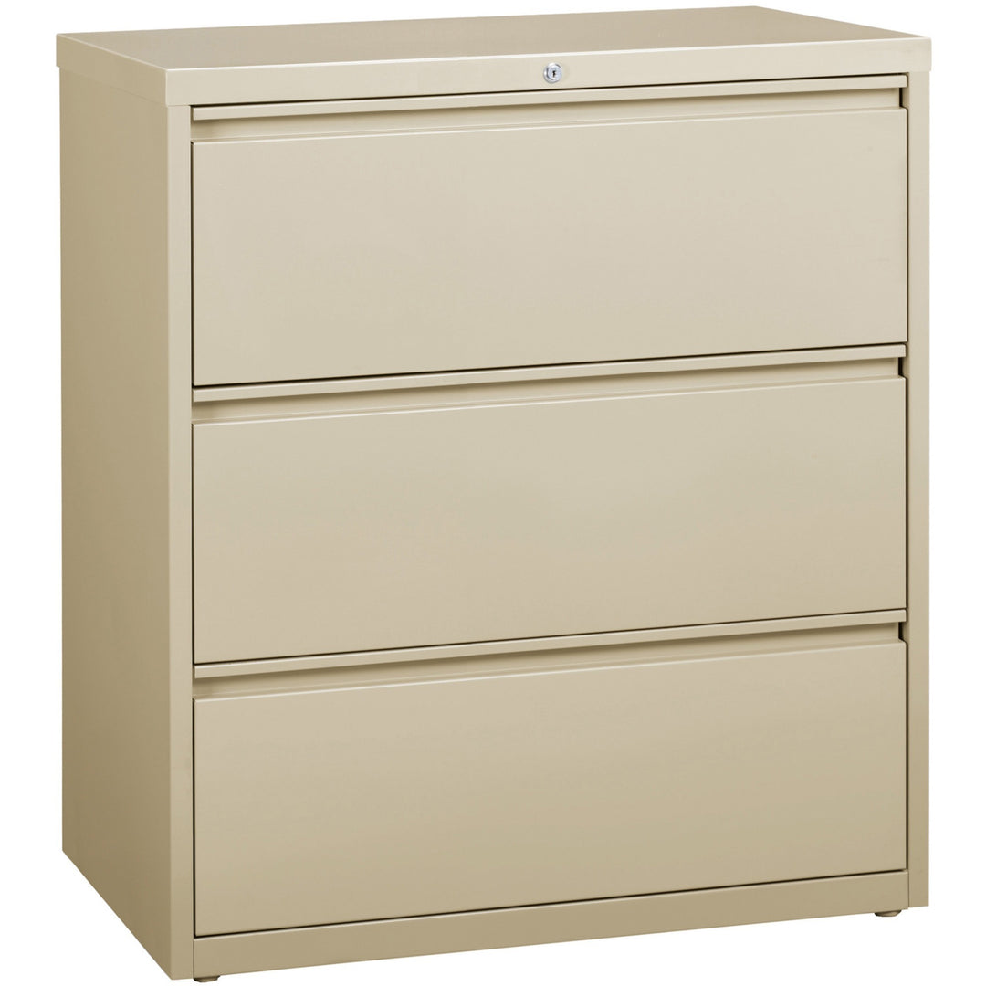 Image of Lorell Lateral File, 3-Drawer, 36"x18-5/8"x40-1/4", Putty