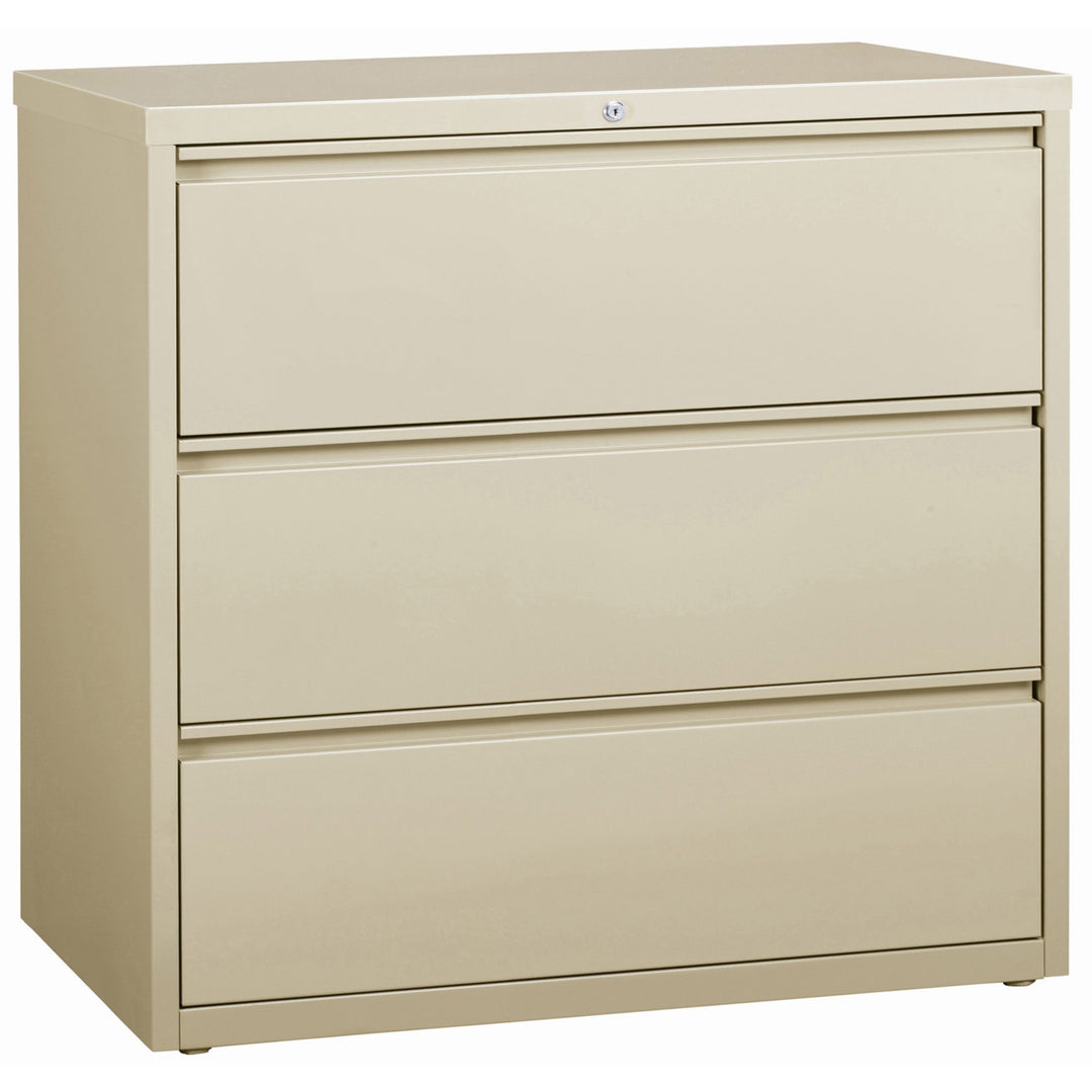 Image of Lorell Lateral File, 3-Drawer, 42"x18-5/8"x40-1/4", Putty