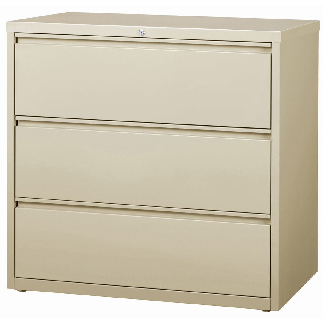 Image of Lorell Lateral File, 3-Drawer, 42"x18-5/8"x40-1/4", Putty