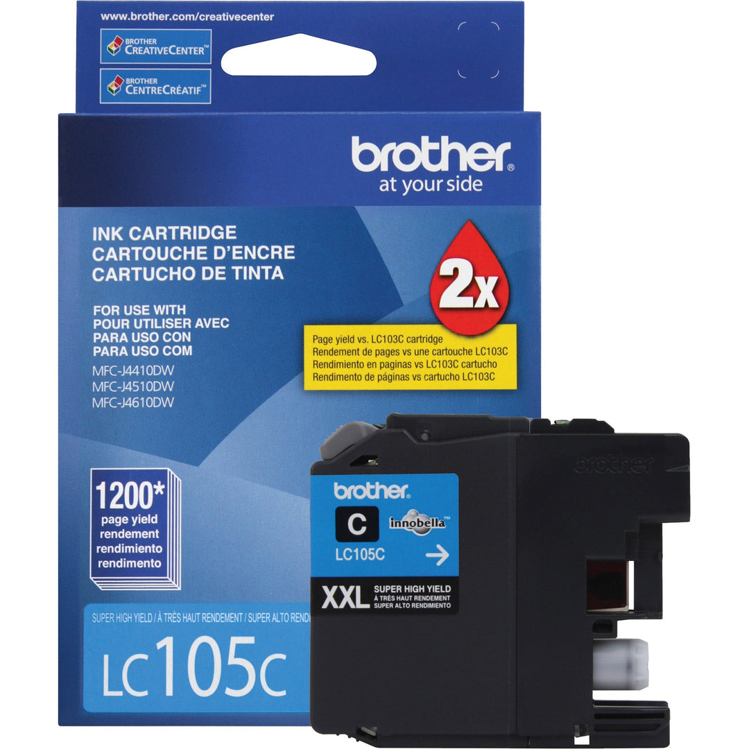 Image of Brother Innobella LC105C LC105/C/M/Y/BK Ink Cartridges, 1200 Pages, 1 Each