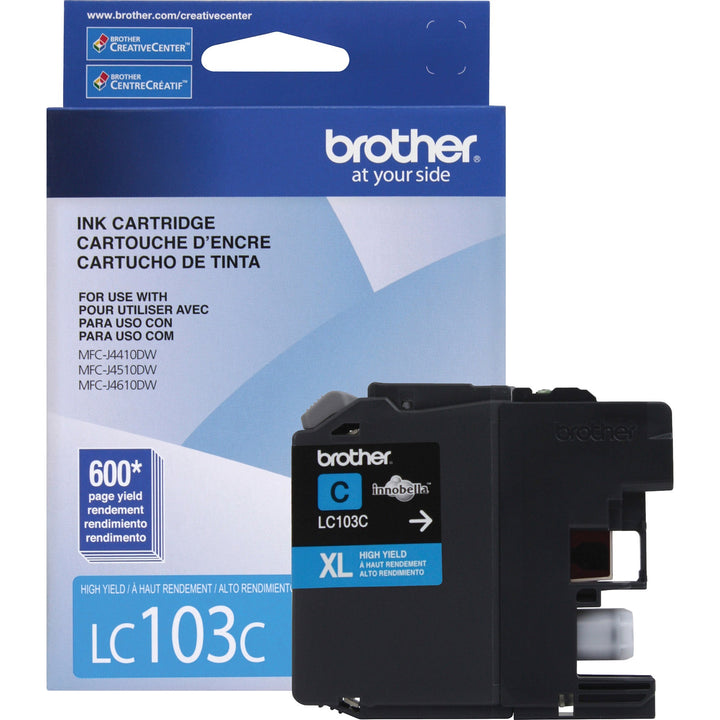 Image of Brother Innobella LC103C LC103 Ink Cartridge, 600 Pages, 1 Each