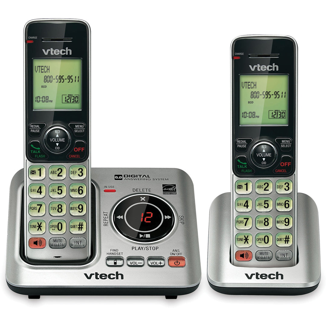 Image of Vtech® Cordless Phone, 2-Handset, 5-1/5"Wx6-7/10"Lx6-9/10"H, Silver