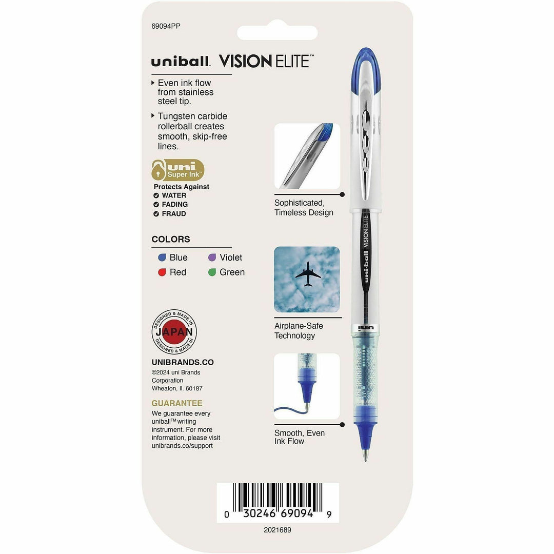 Image of uniball® Pen,Gel,Rollerball,Refillable,0.8mm,4/PK,Assorted Ink