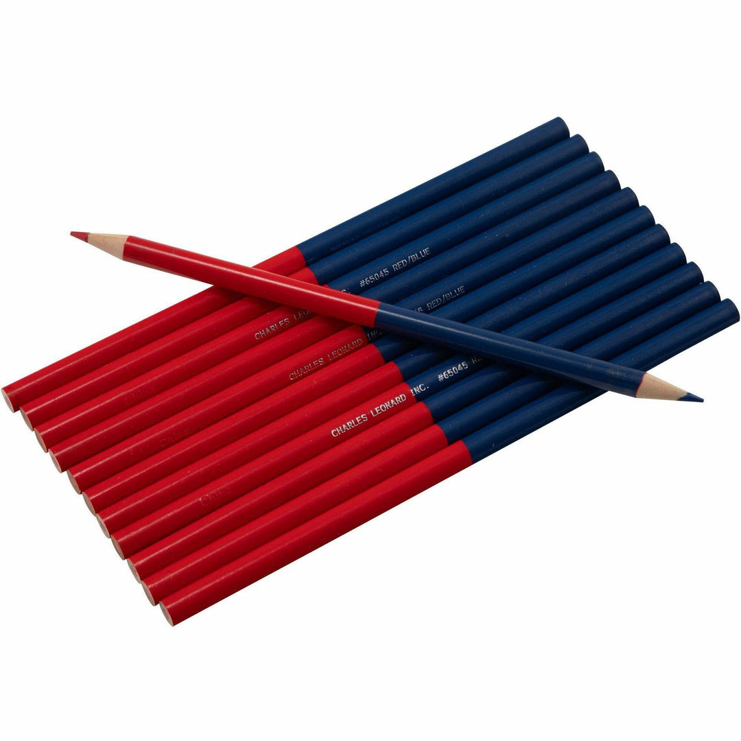 Image of Charles Leonard® Checking Pencils, Dual Sided, 12/BX, Red/Blue