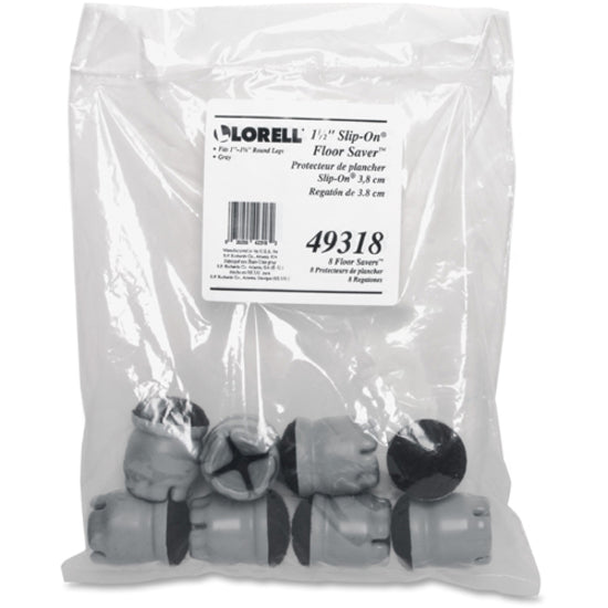 Image of Lorell Floor Protectors, Slip-On, 1"to1-3/8" Round Legs, 8/PK, GY